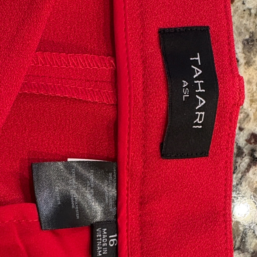 Tahari ASL Vibrant Red Trousers - Picture 7 of 9